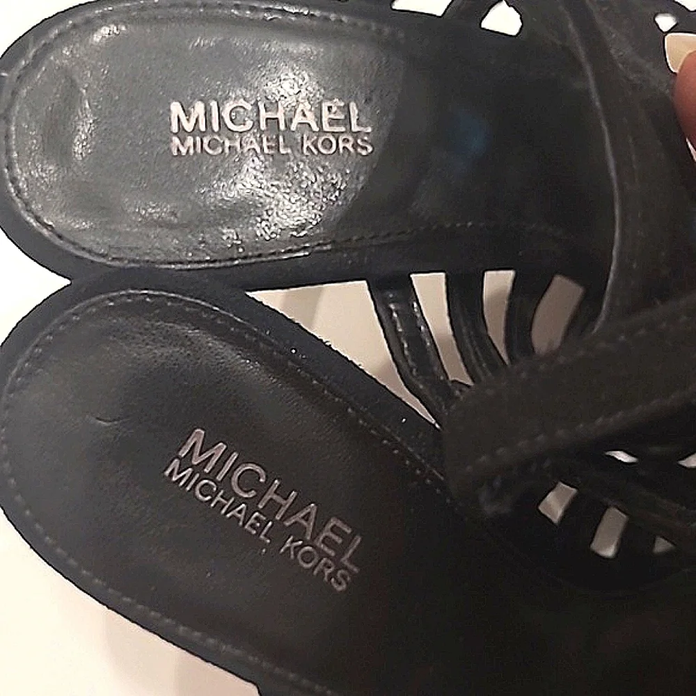 Michael Kors Trinity Ankle Strap Cage Sandal Suede Stiletto Slingback High Heel